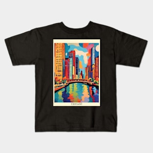 fauvism art of chicago city usa 3 Kids T-Shirt